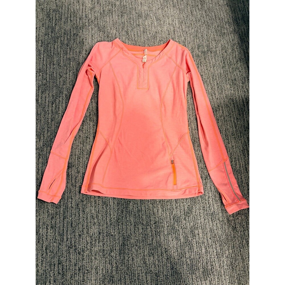 Lululemon love some run long sleeve peach workout reflective top size 4